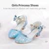 imageGirls Sandals Closed Toe Heels Wedding Party Girls Dress Shoes Toddler Little Big KidLight Blue