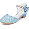 imageGirls Sandals Closed Toe Heels Wedding Party Girls Dress Shoes Toddler Little Big KidLight Blue