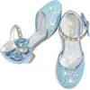 imageGirls Sandals Closed Toe Heels Wedding Party Girls Dress Shoes Toddler Little Big KidLight Blue