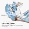 imageGirls Sandals Closed Toe Heels Wedding Party Girls Dress Shoes Toddler Little Big KidLight Blue