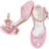 imageGirls Sandals Closed Toe Heels Wedding Party Girls Dress Shoes Toddler Little Big KidLight Pink