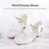 imageGirls Sandals Closed Toe Heels Wedding Party Girls Dress Shoes Toddler Little Big KidWhite Brilliant