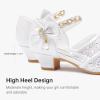 imageGirls Sandals Closed Toe Heels Wedding Party Girls Dress Shoes Toddler Little Big KidWhite Brilliant
