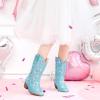 imageGlitter Girls Cowgirl Boots Sparkly Cowboy Dress Boots For Toddler To Big Kid Mid Calf Pointed Toe Dress Up Party Birthday Horse RidingBlue Sequins