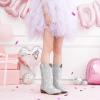imageGlitter Girls Cowgirl Boots Sparkly Cowboy Dress Boots For Toddler To Big Kid Mid Calf Pointed Toe Dress Up Party Birthday Horse RidingSilver Sequins