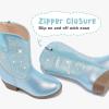 imageRhinestone Sparkly Girls Cowgirl Cowboy Boots Little Kids Dress Boot Pointed Toes Low Heel Mid Calf Zipper Party Birthday Toddler to Big KidBlue