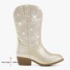 imageRhinestone Sparkly Girls Cowgirl Cowboy Boots Little Kids Dress Boot Pointed Toes Low Heel Mid Calf Zipper Party Birthday Toddler to Big KidChampagne