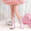 imageRhinestone Sparkly Girls Cowgirl Cowboy Boots Little Kids Dress Boot Pointed Toes Low Heel Mid Calf Zipper Party Birthday Toddler to Big KidDu Pink