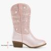 imageRhinestone Sparkly Girls Cowgirl Cowboy Boots Little Kids Dress Boot Pointed Toes Low Heel Mid Calf Zipper Party Birthday Toddler to Big KidPink