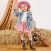 imageSparkly Glitter Cowgirl Cowboy Boots for Girls Little Kids Mid Calf Zipper Pointed Toes Low Heel Western Embroidery Party Birthday Toddler to Big KidDark Brown Pink