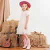 imageSparkly Glitter Cowgirl Cowboy Boots for Girls Little Kids Mid Calf Zipper Pointed Toes Low Heel Western Embroidery Party Birthday Toddler to Big KidLight Pink