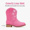imageToddler Cowgirl Boots Girls Cowboy Boot Ankle Toddler Girl Boot Kids Boots Western Horse Riding Shoes Birthday PartyFuchsia