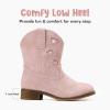 imageToddler Cowgirl Boots Girls Cowboy Boot Ankle Toddler Girl Boot Kids Boots Western Horse Riding Shoes Birthday PartyPink