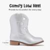 imageToddler Cowgirl Boots Girls Cowboy Boot Ankle Toddler Girl Boot Kids Boots Western Horse Riding Shoes Birthday PartySilver