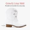 imageToddler Cowgirl Boots Girls Cowboy Boot Ankle Toddler Girl Boot Kids Boots Western Horse Riding Shoes Birthday PartyWhite