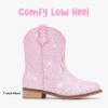 imageToddler Girls Cowgirl Boots Western Glitter Cowboy Boot Ankle Boots Little Kids Big Kid Horse Riding Shoes Party Birthday Dress UpBaby Pink Sequins