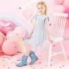 imageToddler Girls Cowgirl Boots Western Glitter Cowboy Boot Ankle Boots Little Kids Big Kid Horse Riding Shoes Party Birthday Dress UpBlue Glitter
