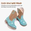 imageToddler Girls Cowgirl Boots Western Glitter Cowboy Boot Ankle Boots Little Kids Big Kid Horse Riding Shoes Party Birthday Dress UpBlue Sequins