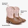 imageToddler Girls Cowgirl Boots Western Glitter Cowboy Boot Ankle Boots Little Kids Big Kid Horse Riding Shoes Party Birthday Dress UpBrown Pink