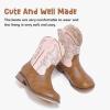 imageToddler Girls Cowgirl Boots Western Glitter Cowboy Boot Ankle Boots Little Kids Big Kid Horse Riding Shoes Party Birthday Dress UpBrown Pink