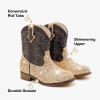 imageToddler Girls Cowgirl Boots Western Glitter Cowboy Boot Ankle Boots Little Kids Big Kid Horse Riding Shoes Party Birthday Dress UpGold Sequins