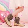 imageToddler Girls Cowgirl Boots Western Glitter Cowboy Boot Ankle Boots Little Kids Big Kid Horse Riding Shoes Party Birthday Dress UpGold Sequins