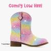 imageToddler Girls Cowgirl Boots Western Glitter Cowboy Boot Ankle Boots Little Kids Big Kid Horse Riding Shoes Party Birthday Dress UpMulticolor