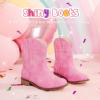 imageToddler Girls Cowgirl Boots Western Glitter Cowboy Boot Ankle Boots Little Kids Big Kid Horse Riding Shoes Party Birthday Dress UpPink