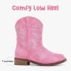 imageToddler Girls Cowgirl Boots Western Glitter Cowboy Boot Ankle Boots Little Kids Big Kid Horse Riding Shoes Party Birthday Dress UpPink