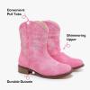 imageToddler Girls Cowgirl Boots Western Glitter Cowboy Boot Ankle Boots Little Kids Big Kid Horse Riding Shoes Party Birthday Dress UpPink
