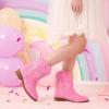 imageToddler Girls Cowgirl Boots Western Glitter Cowboy Boot Ankle Boots Little Kids Big Kid Horse Riding Shoes Party Birthday Dress UpPink