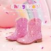 imageToddler Girls Cowgirl Boots Western Glitter Cowboy Boot Ankle Boots Little Kids Big Kid Horse Riding Shoes Party Birthday Dress UpPink Glitter