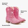 imageToddler Girls Cowgirl Boots Western Glitter Cowboy Boot Ankle Boots Little Kids Big Kid Horse Riding Shoes Party Birthday Dress UpPink Glitter