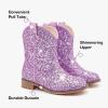 imageToddler Girls Cowgirl Boots Western Glitter Cowboy Boot Ankle Boots Little Kids Big Kid Horse Riding Shoes Party Birthday Dress UpPurple Glitter
