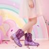 imageToddler Girls Cowgirl Boots Western Glitter Cowboy Boot Ankle Boots Little Kids Big Kid Horse Riding Shoes Party Birthday Dress UpPurple Sequins