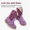 imageToddler Girls Cowgirl Boots Western Glitter Cowboy Boot Ankle Boots Little Kids Big Kid Horse Riding Shoes Party Birthday Dress UpPurple Sequins