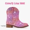 imageToddler Girls Cowgirl Boots Western Glitter Cowboy Boot Ankle Boots Little Kids Big Kid Horse Riding Shoes Party Birthday Dress UpRainbow Glitter