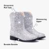 imageToddler Girls Cowgirl Boots Western Glitter Cowboy Boot Ankle Boots Little Kids Big Kid Horse Riding Shoes Party Birthday Dress UpSilver Glitter