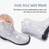 imageToddler Girls Cowgirl Boots Western Glitter Cowboy Boot Ankle Boots Little Kids Big Kid Horse Riding Shoes Party Birthday Dress UpSilver Glitter