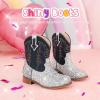imageToddler Girls Cowgirl Boots Western Glitter Cowboy Boot Ankle Boots Little Kids Big Kid Horse Riding Shoes Party Birthday Dress UpSilver Sequins