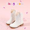 imageToddler Girls Cowgirl Boots Western Glitter Cowboy Boot Ankle Boots Little Kids Big Kid Horse Riding Shoes Party Birthday Dress UpWhite Shiny