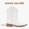 imageToddler Girls Cowgirl Boots Western Glitter Cowboy Boot Ankle Boots Little Kids Big Kid Horse Riding Shoes Party Birthday Dress UpWhite Shiny