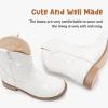 imageToddler Girls Cowgirl Boots Western Glitter Cowboy Boot Ankle Boots Little Kids Big Kid Horse Riding Shoes Party Birthday Dress UpWhite Shiny