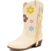 imageGirls Cowboy Boots Toddler Cowgirl Floral Embroidered Fringe Little Kids Western Boots Girl Riding Boot Birthday PartyApricot