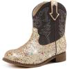 imageToddler Girls Cowgirl Boots Western Glitter Cowboy Boot Ankle Boots Little Kids Big Kid Horse Riding Shoes Party Birthday Dress UpGold Sequins