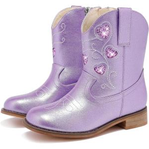 imageToddler Cowgirl Boots Girls Cowboy Boot Ankle Toddler Girl Boot Kids Boots Western Horse Riding Shoes Birthday PartyPurple