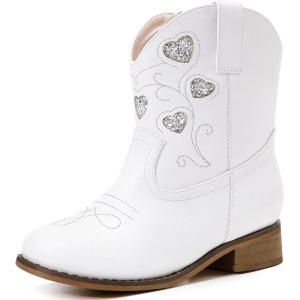 imageToddler Cowgirl Boots Girls Cowboy Boot Ankle Toddler Girl Boot Kids Boots Western Horse Riding Shoes Birthday PartyWhite
