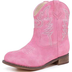 imageToddler Girls Cowgirl Boots Western Glitter Cowboy Boot Ankle Boots Little Kids Big Kid Horse Riding Shoes Party Birthday Dress UpPink