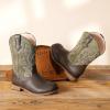 imageGirls Cowgirl Boots UnisexChild Mid Calf Glitter Toddler Cowboy Boot Little Big Kids Western Riding ShoesBrown Grey