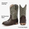 imageGirls Cowgirl Boots UnisexChild Mid Calf Glitter Toddler Cowboy Boot Little Big Kids Western Riding ShoesBrown Grey